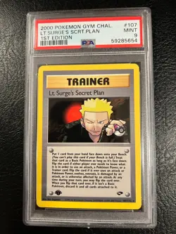 Pokemon Gym Challenge #107 - Lt. Surge's Secret Plan - MINT - 1st Edition PSA 9! - Image 2