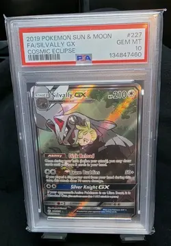 Pokemon TCG Silvally GX Holo Sun And Moon 227/236 Cosmic Eclipse PSA 10 - Image 1
