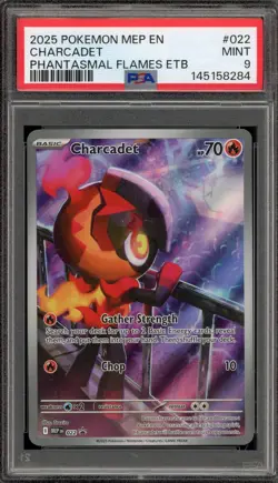 Pokemon Charcadet Phantasmal Flames ETB Promo SVP EN 022 PSA 9 Mint - Image 1