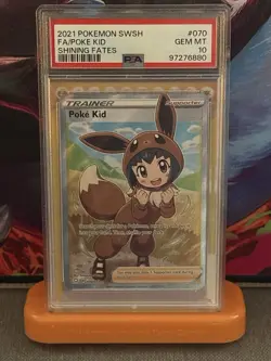 2021 POKEMON POKE KID FULL ART #070 SHINING FATES SWORD & SHIELD PSA GEM MINT 10 - Image 1