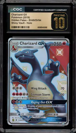 Pokemon Charizard GX Hidden Fates Full Art #SV49 CGC 10 Pristine - Image 1