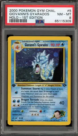 Pokemon Giovanni's Gyarados Gym Challenge 1st Edition Holo Rare #5 PSA 8 - Image 1
