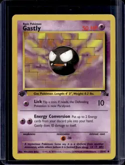 1999 Pokemon Fossil 1st Edition Gastly #33/62 - Image 1