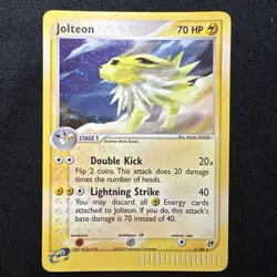 2003 Pokemon Jolteon EX Sandstorm Reverse Holo MP Partial Swirl 🌀 e-Reader - Image 1