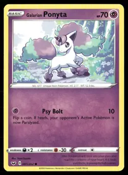 2020 Sword & Shield Galarian Ponyta Basic/Common #81 - Image 1