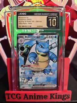 CGC 10 PRISTINE BLASTOISE EX 184/165 POKEMON SCARLET & VIOLET 151 - Image 1