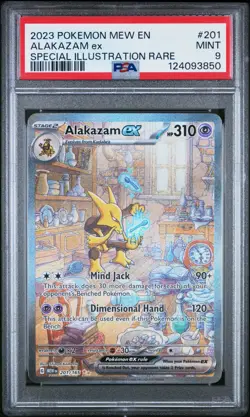 2023 POKEMON MEW EN ALAKAZAM ex SPECIAL ILLUSTRATION RARE PSA 9 - Image 1
