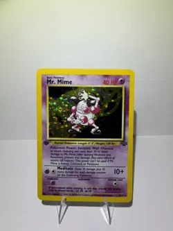 Rare Pokemon TCG 1st Edition Mr. Mime 6/64 Jungle Holo LP - Image 1