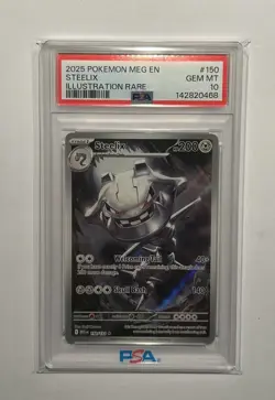 2025 POKEMON MEG EN-MEGA EVOLUTION STEELIX ILLUSTRATION RARE #150 PSA 10 GEM - Image 1
