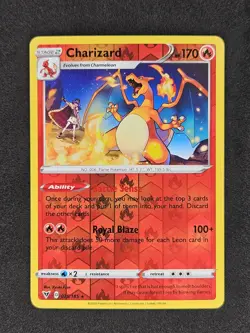 Charizard Reverse Holo Rare 025/185 2020 SWSH Vivid Voltage Pokemon Card NM - Image 1