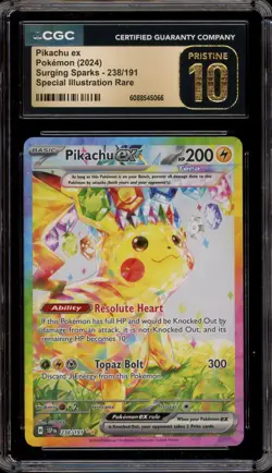 Pokemon Pikachu ex Surging Sparks Special Illustration Rare #238 CGC 10 Pristine - Image 1