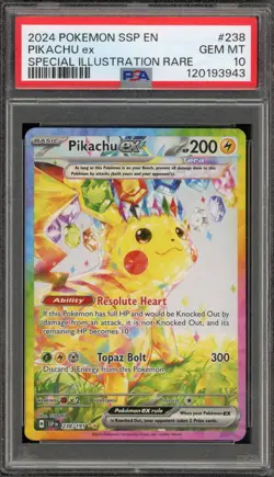 Pokemon Pikachu ex Surging Sparks Special Illustration Rare #238 PSA 10 Gem Mint - Image 1