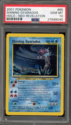 Pokemon Shining Gyarados Neo Revelation Unlimited Holo Secret Rare #65 PSA 10 - Image 1