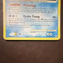 Pokemon Blastoise Holo Rare Secret Wonders 2/132 HP120 Stage 2 English 2007 - Image 3