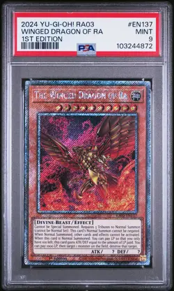 2024 YU-GI-OH! RA03-QUARTER CENTURY BONANZA 1ST ED THE WINGED DRAGON OF RA PSA 9 - Image 1