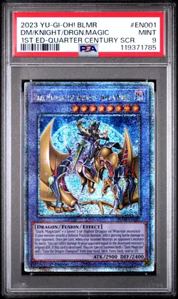 Dark Magician The Knight Of Dragon Magic BLMR-EN001 1st Ed QCR Yugioh PSA 9 *785 - Image 1