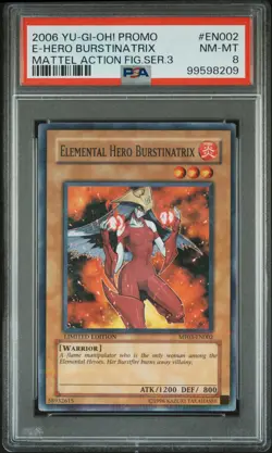 Elemental Hero Burstinatrix MF03-EN002 Parallel Rare Promo Yugioh PSA 8 *209 - Image 1