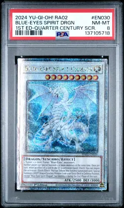 Blue Eyes Spirit Dragon RA02-EN030 1st Edition QCR Yugioh PSA 8 *718 - Image 1