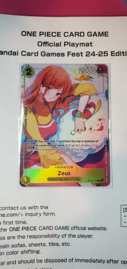 One Piece Zeus Nami Promo OP11-106 Playmat Bandai Cards Games Fest 24-25 Sealed - Image 4