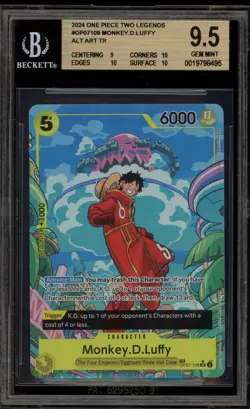One Piece CCG Monkey.D.Luffy Two Legends Alternate Art OP07-109 BGS 9.5 - Image 1