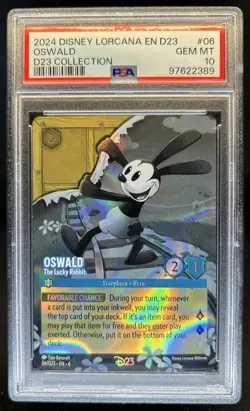 2024 Disney Lorcana TCG: Azurite Sea Oswald - Lucky Rabbit Promos #06/D23 PSA 10 - Image 1