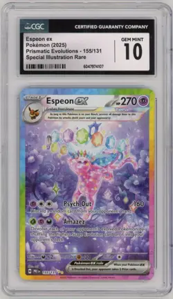 Pokemon PSA Espeon EX Sir 155/131 Prismatic Evolutions 2025 CGC 10 Gem Mint - Image 1