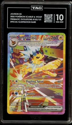 Pokemon Jolteon ex Prismatic Evolutions Special Illustration Rare #153 TAG 10 - Image 1