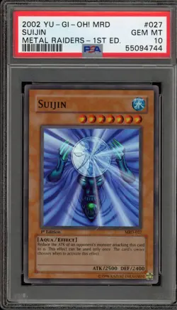 Yu-Gi-Oh! Suijin Metal Raiders 1st Edition Super Rare MRD-027 PSA 10 Gem Mint - Image 1