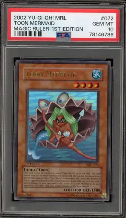 Yu-Gi-Oh! Toon Mermaid Magic Ruler 1st Edition Ultra Rare MRL-072 PSA 10 - Image 1