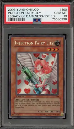 Yu-Gi-Oh! Injection Fairy Lily Legacy of Darkness 1st Ed Secret LOD-100 PSA 10 - Image 1