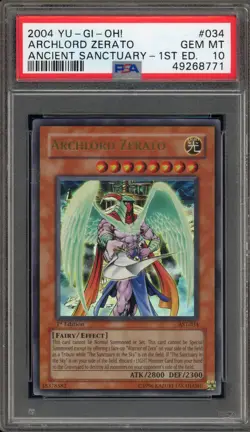 Yu-Gi-Oh! Archlord Zerato Ancient Sanctuary 1st Edition AST-034 PSA 10 Gem Mint - Image 1