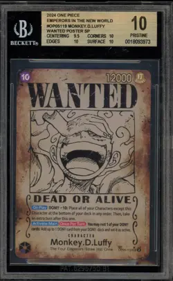 One Piece CCG Monkey.D.Luffy Emperors/New World Wanted Poster OP05-119 BGS 10 - Image 1