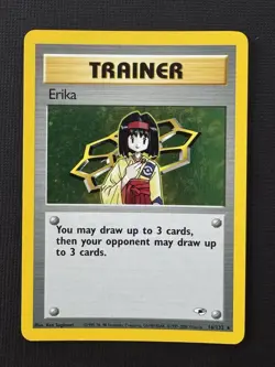Pokemon Erika 16/132 Gym Heroes Holo Rare Unlimited Wizards Trainer Card 2000 - Image 1
