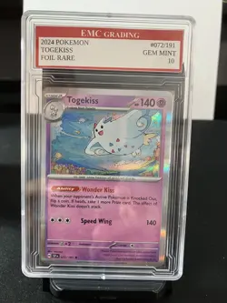 TOGEKISS 2024 RARE FOIL #72/191 Pokemon Card GRADED 10 TCG CCG - Image 1