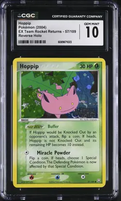 CGC 10 Hoppip EX Team Rocket Returns 57/109 Reverse Holo Stamped Pokemon Card - Image 1