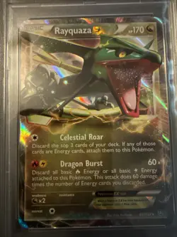 Rayquaza EX Ultra Rare Holo BW Dragons Exalted 85/124 Pokemon Card PSA 8 - Image 2