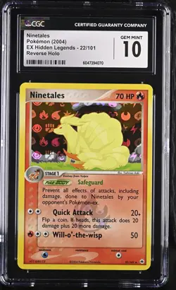 CGC 10 Ninetales EX Hidden Legends 22/101 Reverse Holo Pokemon Card - Image 1