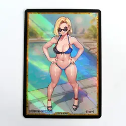 ANDROID 18 Waifu Anime Card LIMITED 1/1 Custom TCG Holo T14196 - Image 1