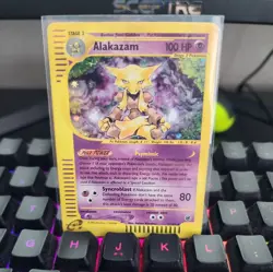 Pokemon Alakazam TCG Expedition Base Set Holo Rare Card 1/165 - Image 1