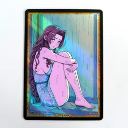 AERITH GAINSBOROUGH Waifu Anime Card LIMITED 1/1 Custom TCG Holo T14190 - Image 1