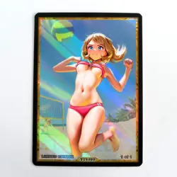 LILLIE MARNIE SERENA Waifu Anime Card LIMITED 1/1 Custom TCG Holo T14180 - Image 1