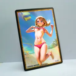 LILLIE MARNIE SERENA Waifu Anime Card LIMITED 1/1 Custom TCG Holo T14180 - Image 2