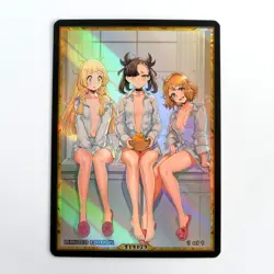 LILLIE MARNIE SERENA Waifu Anime Card LIMITED 1/1 Custom TCG Holo T14179 - Image 1