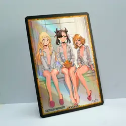 LILLIE MARNIE SERENA Waifu Anime Card LIMITED 1/1 Custom TCG Holo T14179 - Image 2