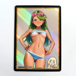 LILLIE MALLOW Waifu Anime Card LIMITED 1/1 Custom TCG Holo T14169 - Image 1