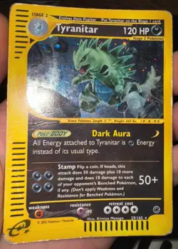 Pokemon Card-Tyranitar-29/165-Expedition- Holo-ENG-Played - Image 1