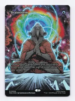 Brainstorm (Borderless) (Foil) 0004 (M) MTG Teenage Mutant Ninja Turtles (PZA) - Image 1