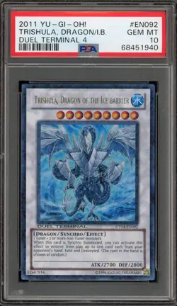 Yu-Gi-Oh! Trishula Dragon of the Ice Barrier Duel Terminal 4 DT04-EN092 PSA 10 - Image 1