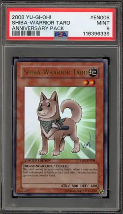 Yu-Gi-Oh! Shiba-Warrior Taro Anniversary Pk. Promo YAP1-EN008 PSA 9 Mint - Image 1