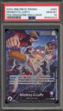 One Piece CCG Monkey.D.Luffy PSA Magazine Exclusive Promo OP05-060 PSA 10 - Image 1